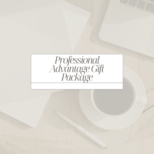 Text that says, "Professional Advantage Gift Package"