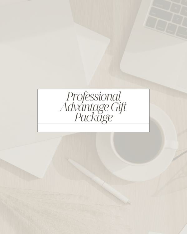 Text that says, "Professional Advantage Gift Package"